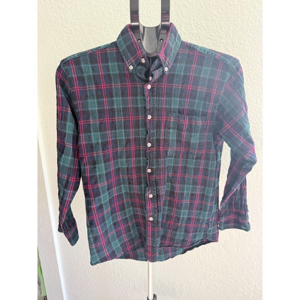 Vintage Pendleton 100% Wool Plaid Tartan Women's Long Sleeve Button Up Shirt M